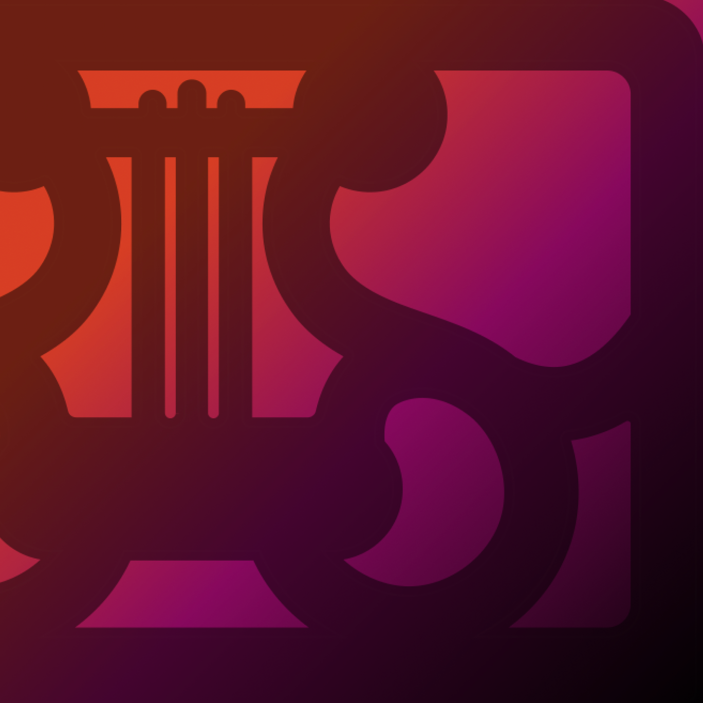 gradient background with part of a music stand decal